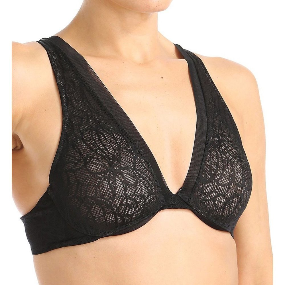 DKNY Signature Lace Underwire Convertible Bra Black 32B #1024 NEW - Picture 3 of 6